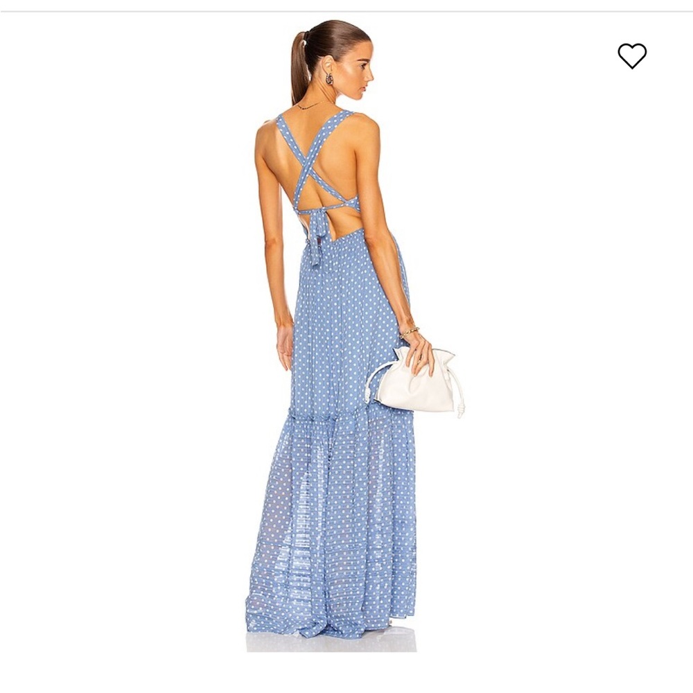 NWT Emilia Polka Dot Cross Back Dress Blue/ Pacific & White